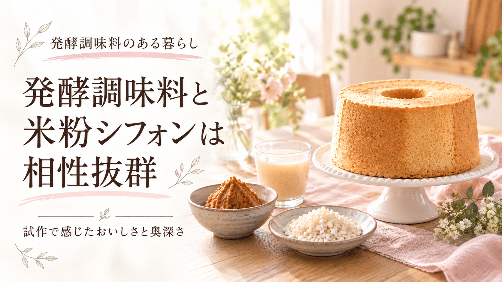 発酵調味料と米粉シフォンは相性抜群｜試作で感じたおいしさと奥深さ